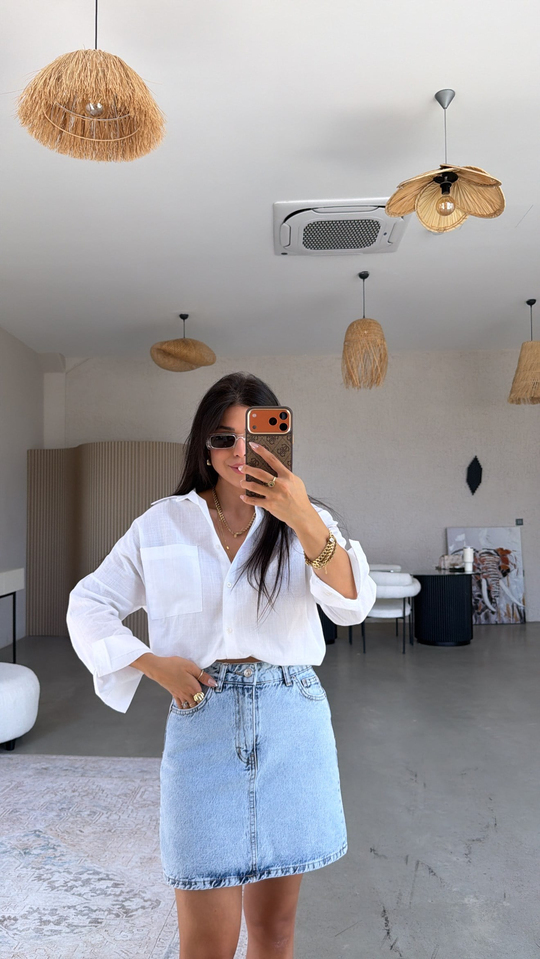 Kar Yıkama Denim Etek