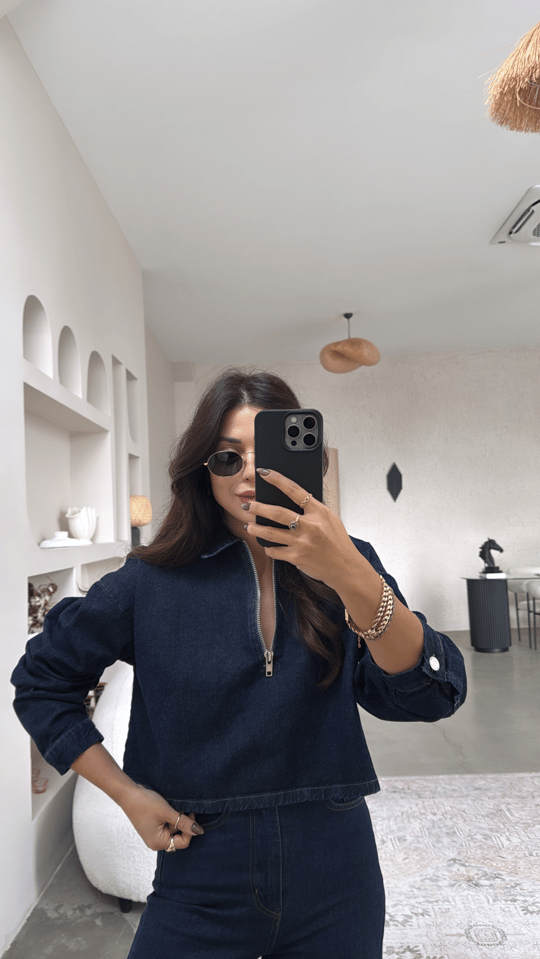 Koyu Lacivert Jean Sweat