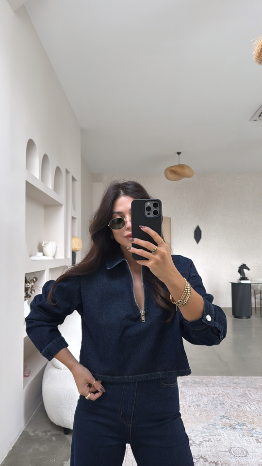 Koyu Lacivert Jean Sweat