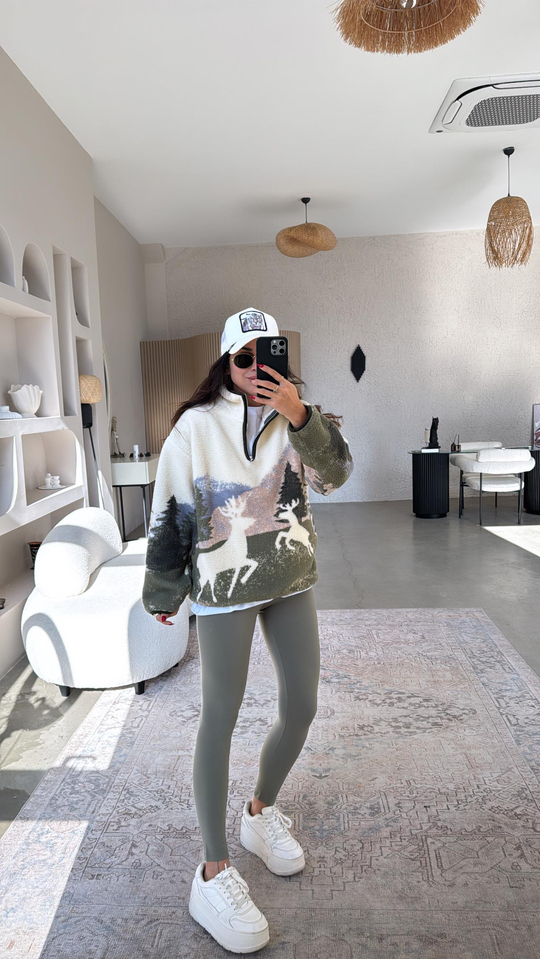 Oys Model Geyikli Polar Sweatshirt