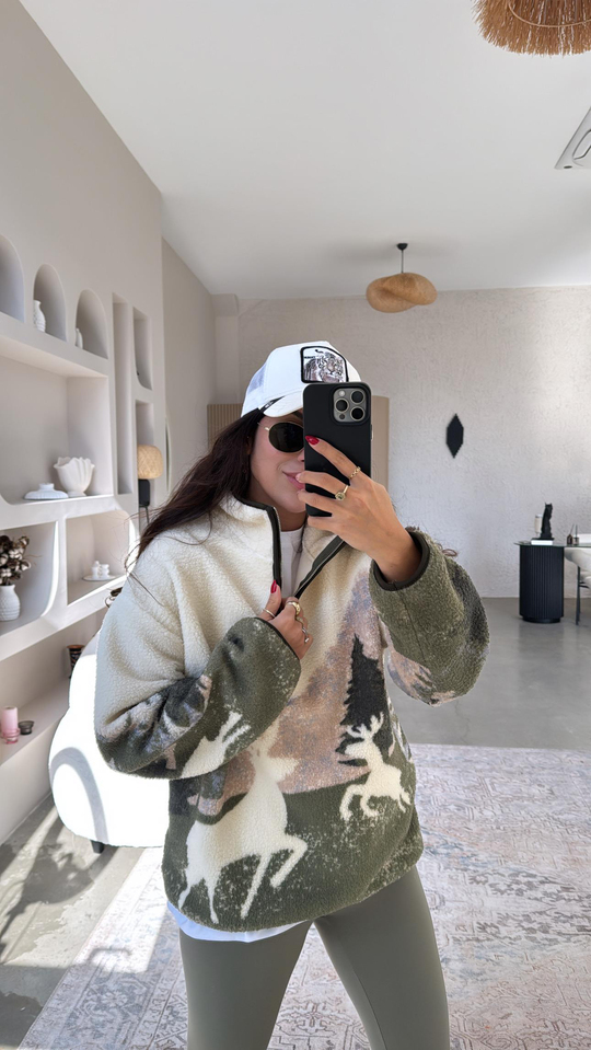 Oys Model Geyikli Polar Sweatshirt