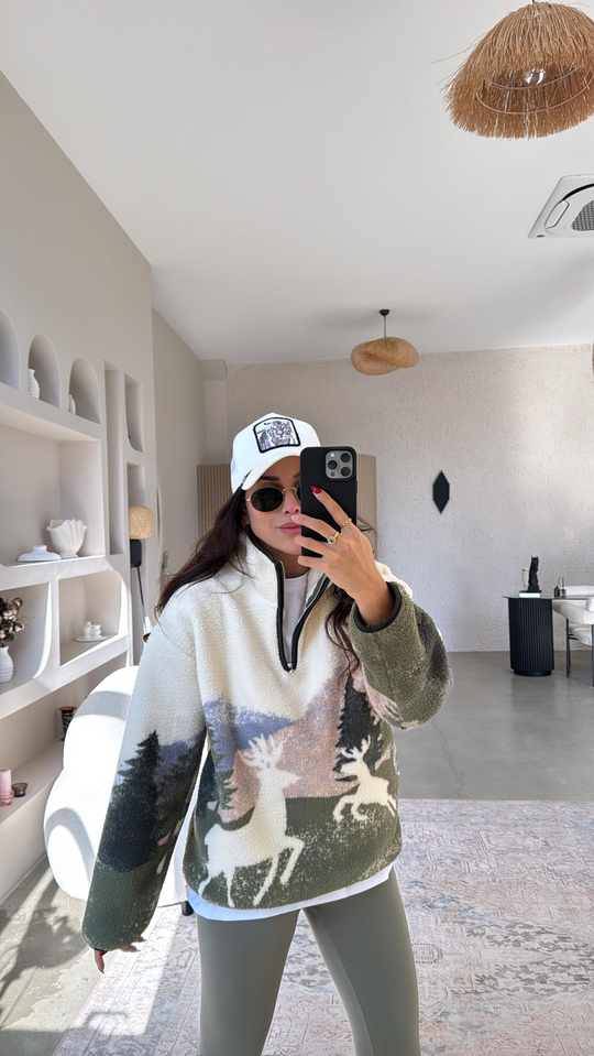 Oys Model Geyikli Polar Sweatshirt
