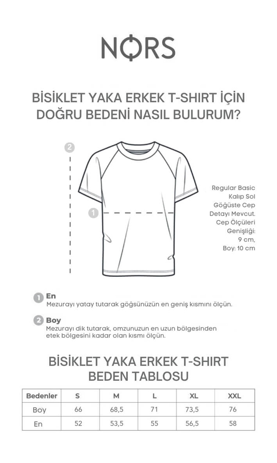 Bisiklet Yaka Havlu Kumaş Erkek Tshirt Lacivert | Nors