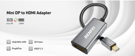 BENFEI Mini DisplayPort - HDMI Adaptör | 4K Destekli Thunderbolt 2