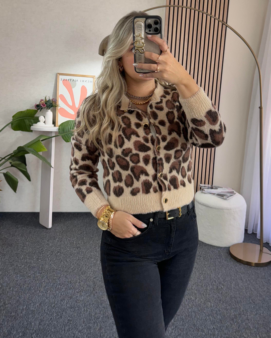 Leopar -Taba Yumuşacık Hırka