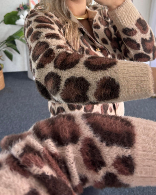 Leopar -Taba Yumuşacık Hırka