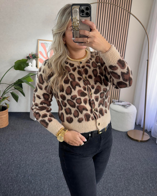 Leopar -Taba Yumuşacık Hırka