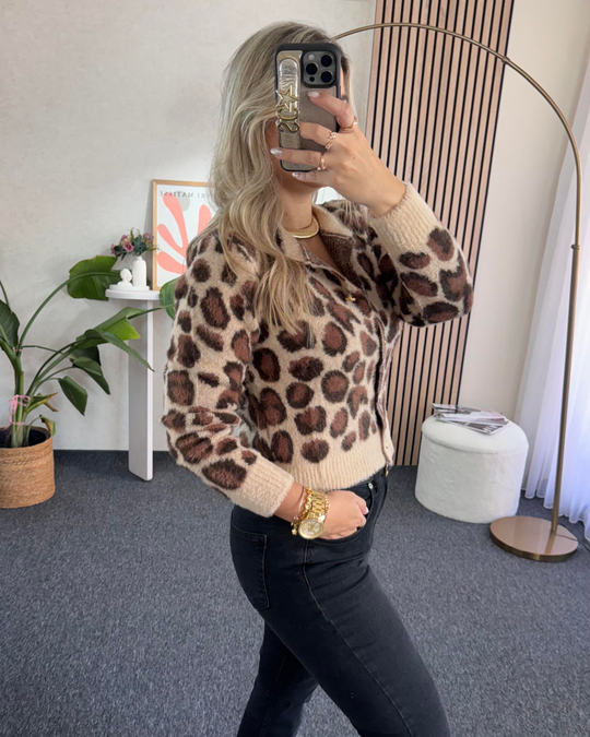 Leopar -Taba Yumuşacık Hırka
