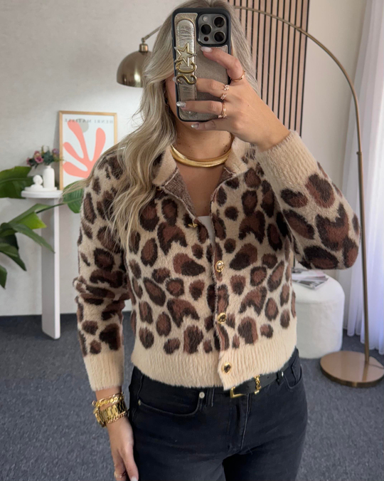 Leopar -Taba Yumuşacık Hırka