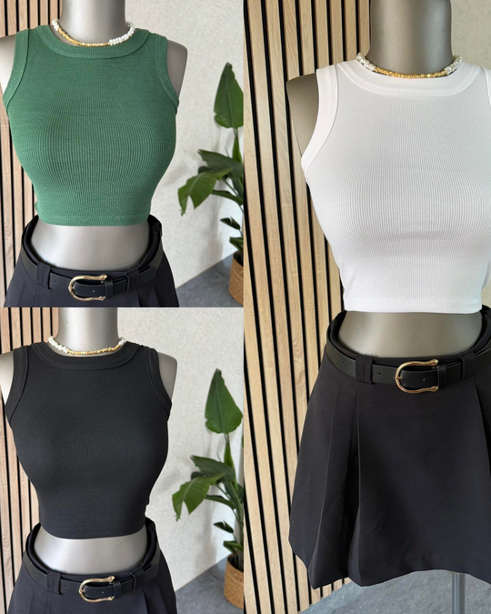 BLUZ /BODYHALTER YAKA FİTİLLİ CROP