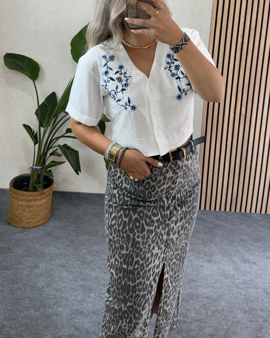 ETEKOrjinal marka premium seri likralı uzun koyu bej  midi boy leopar etek