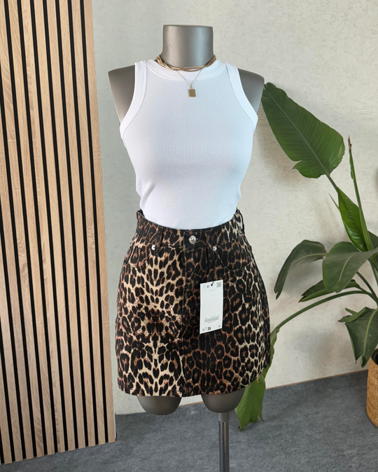 ETEKOrjinal Marka Ultra Mini Leopar Desenli Etek