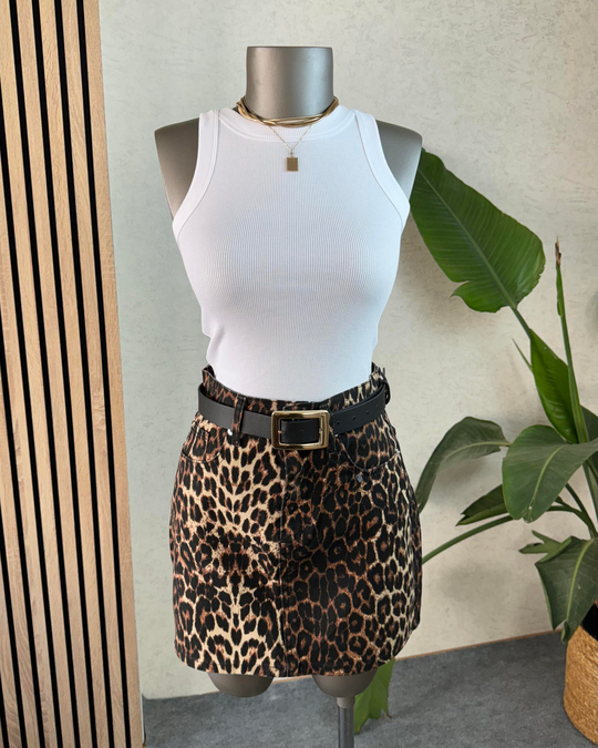 ETEKOrjinal Marka Ultra Mini Leopar Desenli Etek