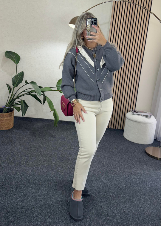 HIRKAGüpür pile detaylı Füme Hırka
