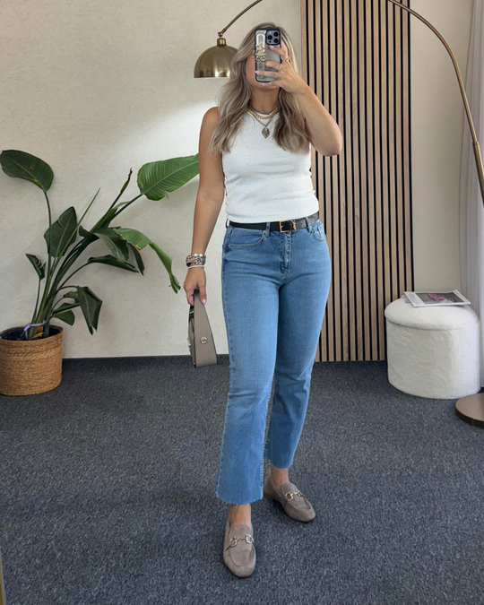 JEANAçık Mavi Orjinal Marka Etiketli Yüksek bel Vücudu toparlayan full likralı Boyfit jean Pantolon