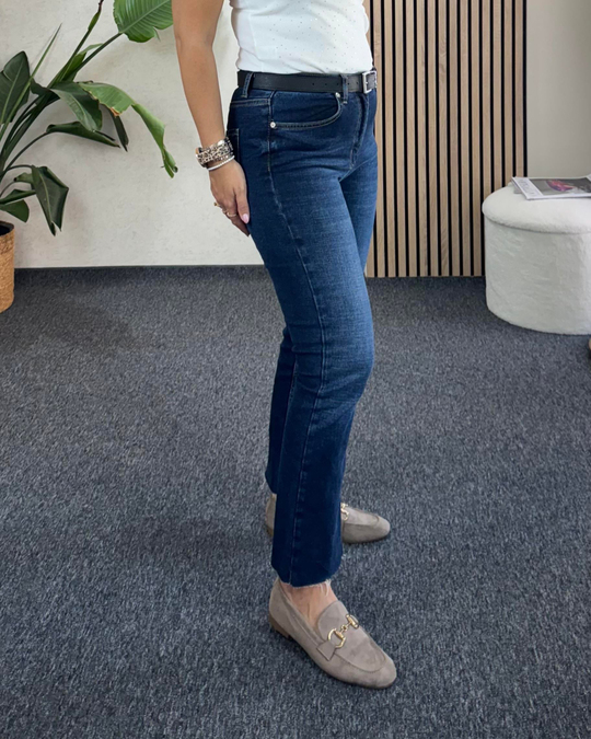 JEANKoyu lacivert Orjinal Marka Etiketli Yüksek bel Vücudu toparlayan full likralı Boyfit jean Pantolon
