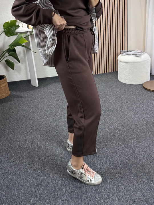 TAKIMKahverengi Garnili Oversize Takım