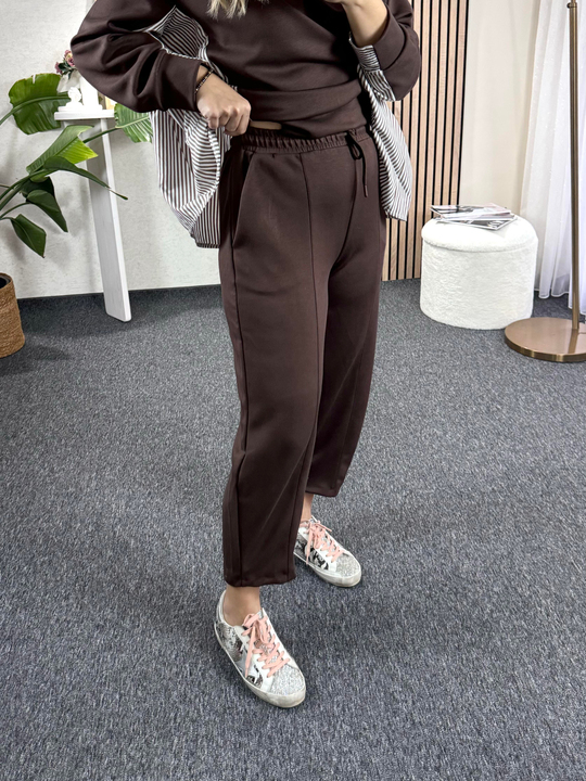 TAKIMKahverengi Garnili Oversize Takım