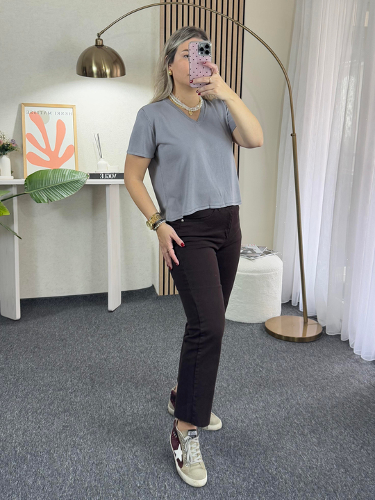 TRİKO/KAZAKV YAKA İNCE GRİ TRİKO