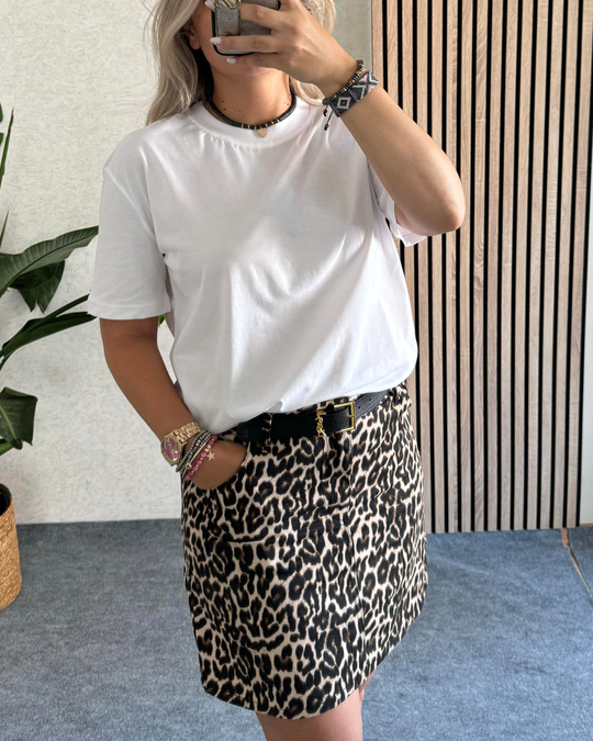 TSHİRTBeyaz karyokalı cotton likralı tshirt