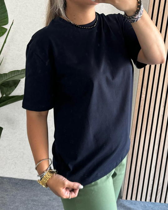 TSHİRTLacivert karyokalı cotton likralı tshirt