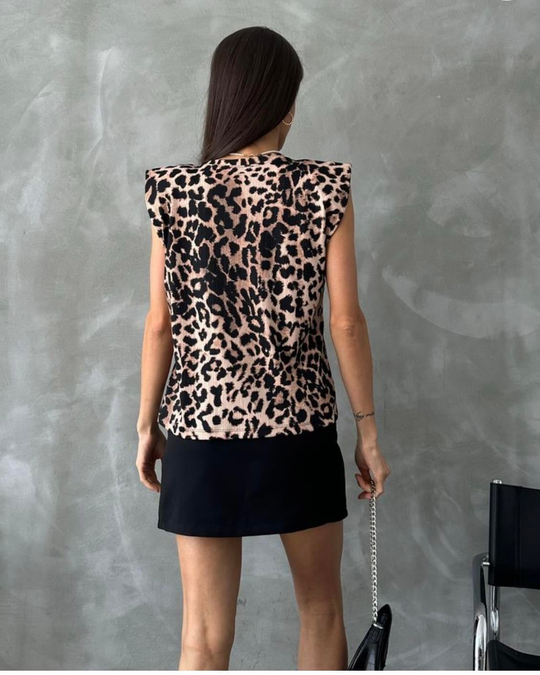 TSHİRTLeopar desenli vatkalı tshirt