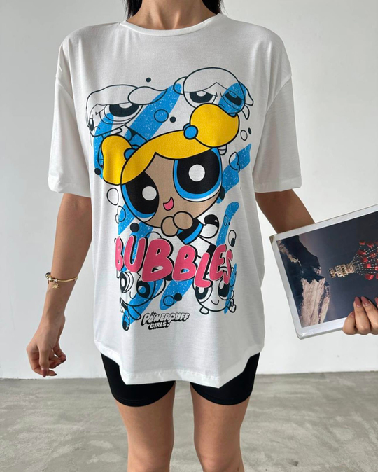 TSHİRTPower girl detaylı pamuklu tshirt