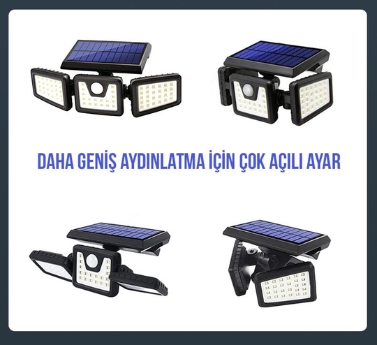 Powermaster MX-W771A Sensörlü 3 Modlu 74 Ledli Solar Aydınlatmalı