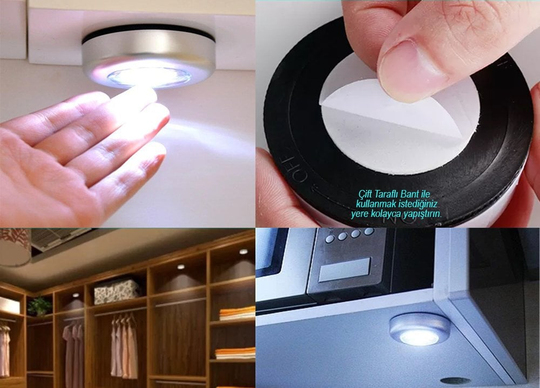Powermaster Power Ledli Kendinden Yapışkanlı Pilli Led Aydınlatma