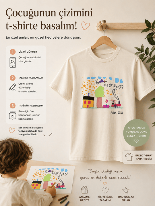 Organik Basic Erkek T-Shirt Ekru