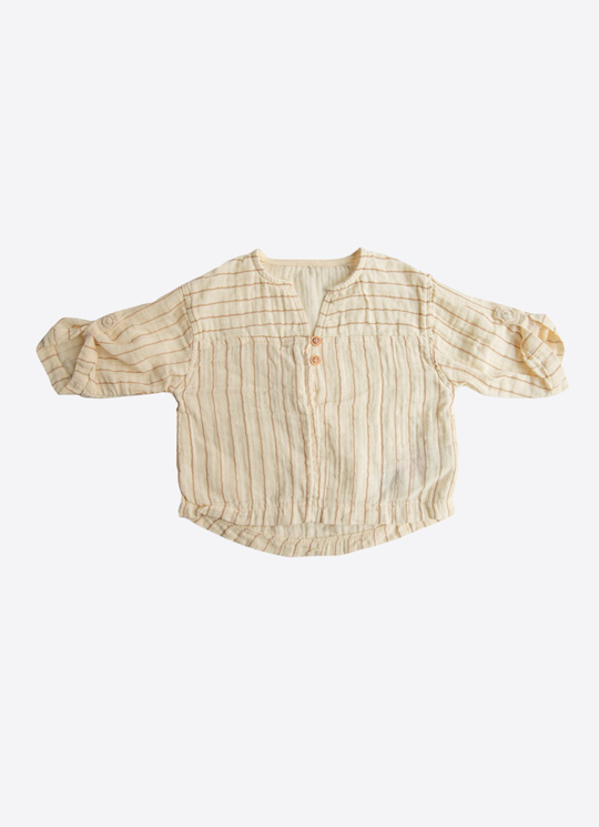 Organik Boho Striped Müslin 2li Takım Natural