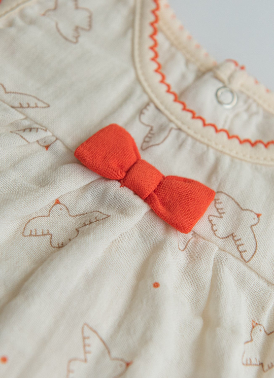Organik Fly Bird Müslin  2li Takım Natural
