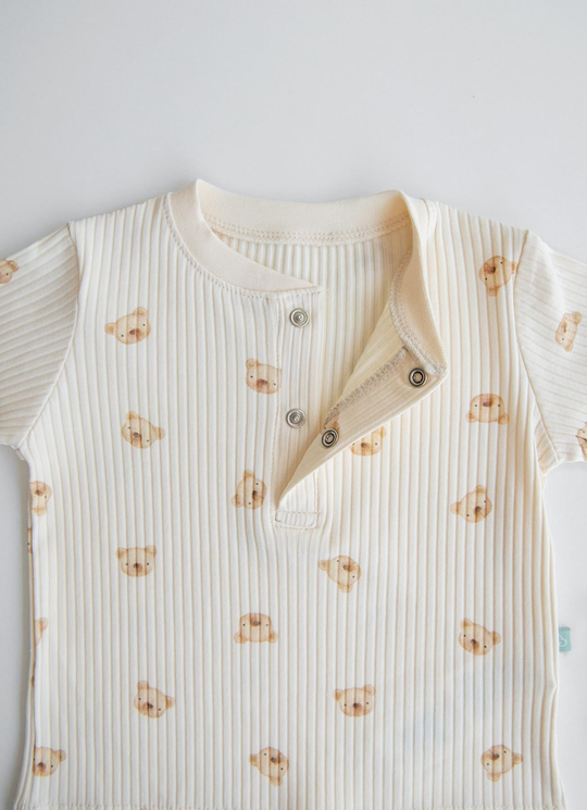 Organik Hector 2li Pijama Takımı Natural