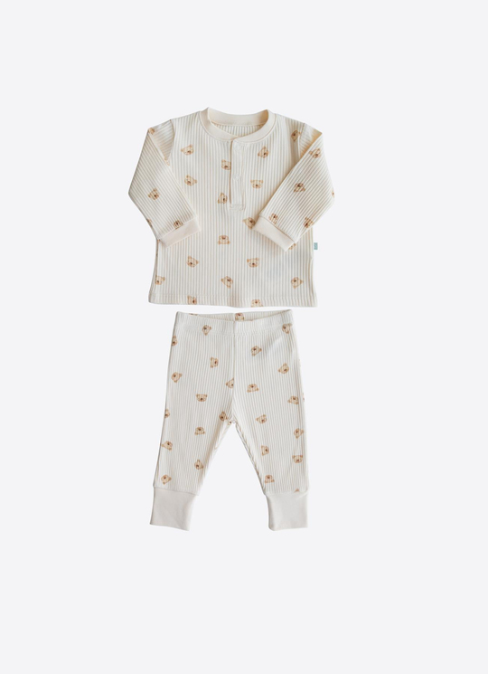 Organik Hector 2li Pijama Takımı Natural