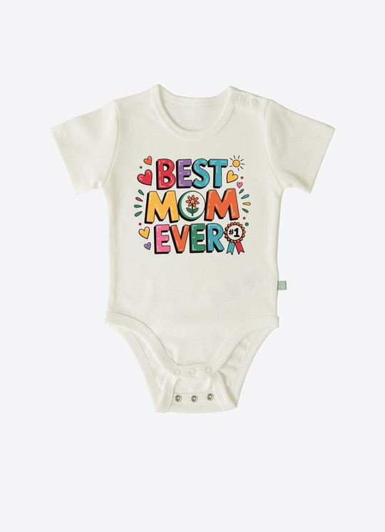 Organik Hello World Kısa Kol Uzayan Body Ekru