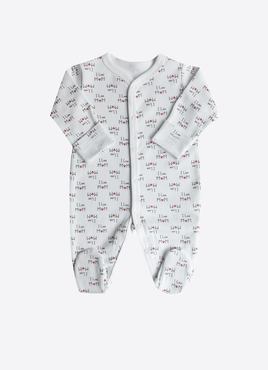 Organik I Love Mom 4lü Takım Gri