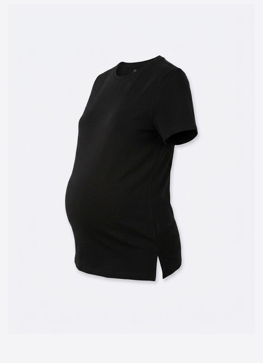 Organik Lucy Hamile T-Shirt Siyah