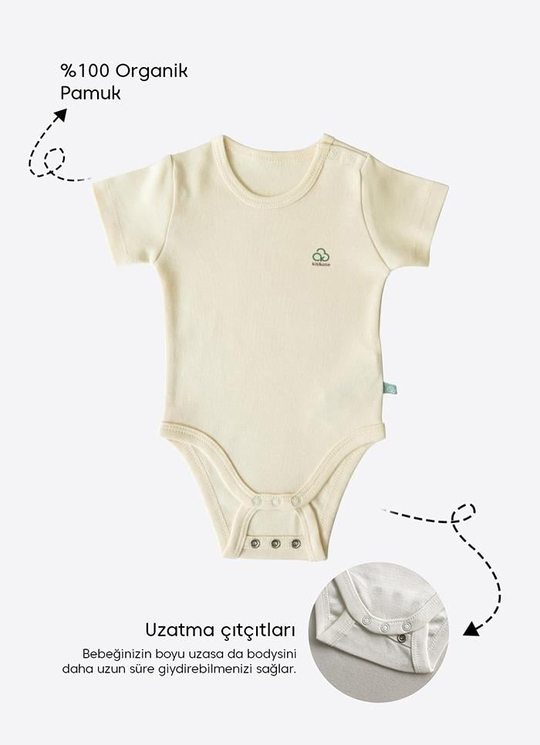 Organik New Basic Uzayan Kısa Kol Body Natural