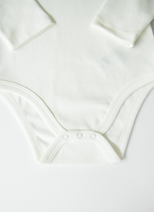 Organik New Basic Uzun Kol Çocuk Boy Body Ekru