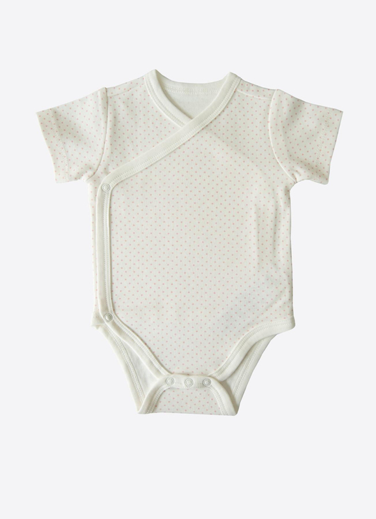 Organik New Dreams 3lü Kısa Kol Kruvaze Body Pembe