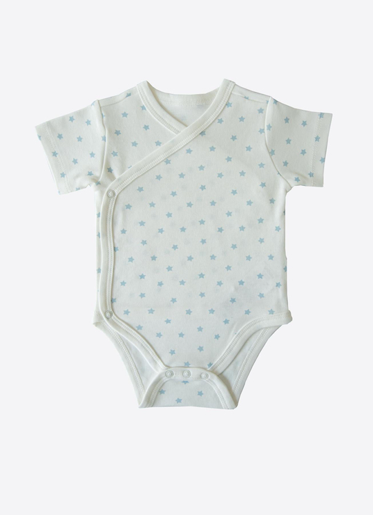 Organik New Dreams 3lü Kısa Kol Kruvaze Body Mavi