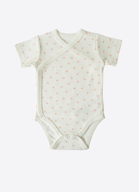 Organik New Dreams 3lü Kısa Kol Kruvaze Body Pembe