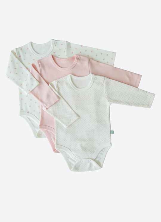 Organik New Dreams 3lü Uzun Kol Body Pembe