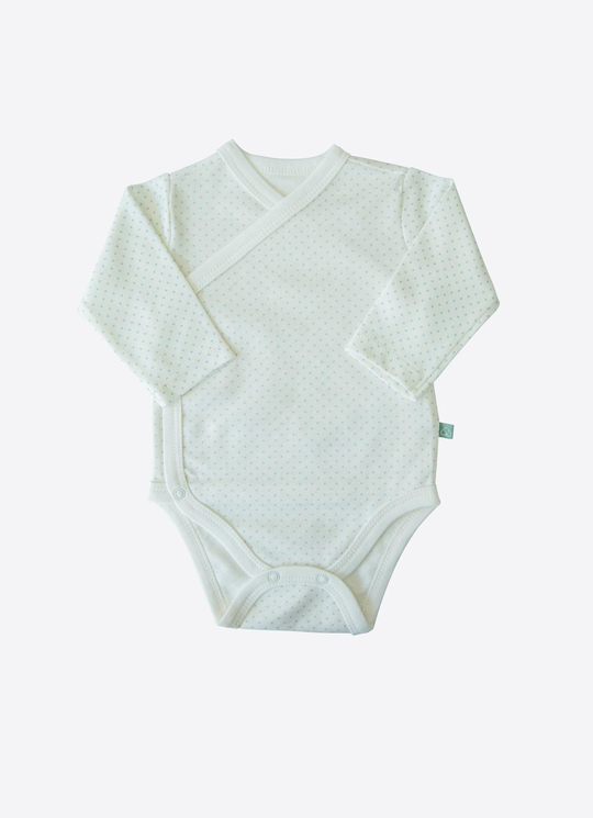 Organik New Dreams 3lü Uzun Kol Kruvaze Body Mavi