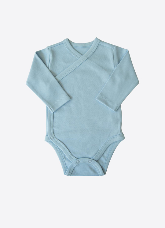 Organik New Dreams 3lü Uzun Kol Kruvaze Body Mavi