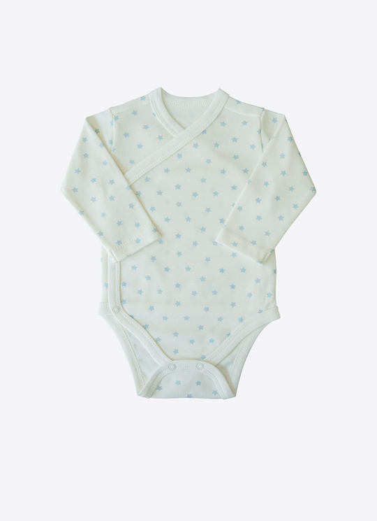 Organik New Dreams 3lü Uzun Kol Kruvaze Body Mavi