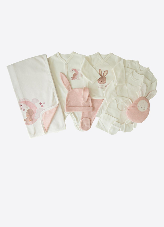 Organik Sweet Rabbit 12li Zıbın Set Ekru