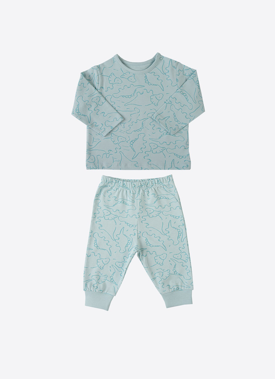 Organik Zody 2li Pijama Takımı Mavi