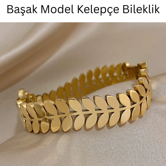 Başak Model Kadın Kelepçe Bileklik – Zarafetin Doğal Dokunuşu