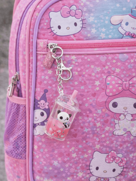 Panda & Milkshake Temalı Çocuk Anahtarlık – 7.5 cm